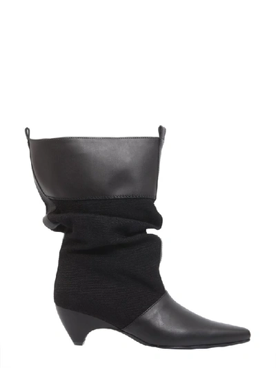 Shop Stella Mccartney Faux Leather Slouch Boots In Black