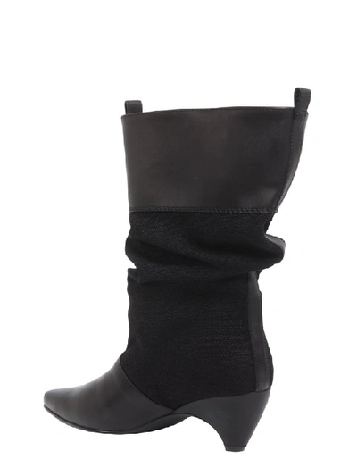 Shop Stella Mccartney Faux Leather Slouch Boots In Black