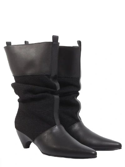 Shop Stella Mccartney Faux Leather Slouch Boots In Black