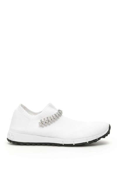 Shop Jimmy Choo Verona Crystal Detail Sneakers In White