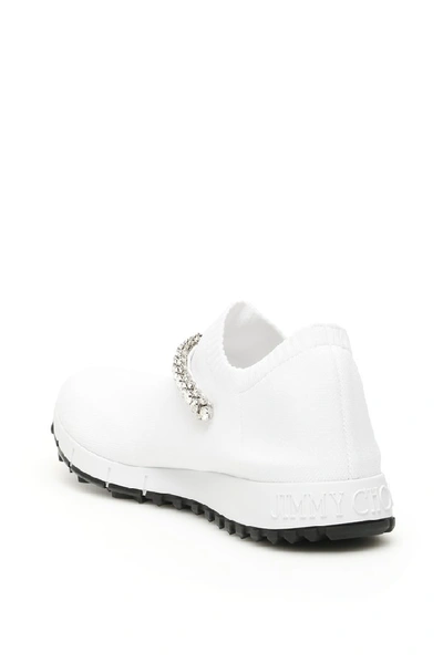 Shop Jimmy Choo Verona Crystal Detail Sneakers In White