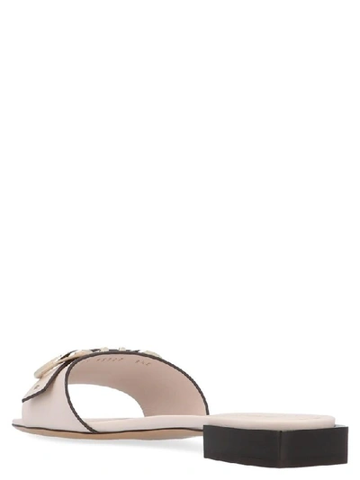 Shop Ferragamo Salvatore  Solar Buckle Slides In Pink