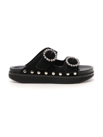 Shop Isabel Marant Noddi Studded Slides In Black