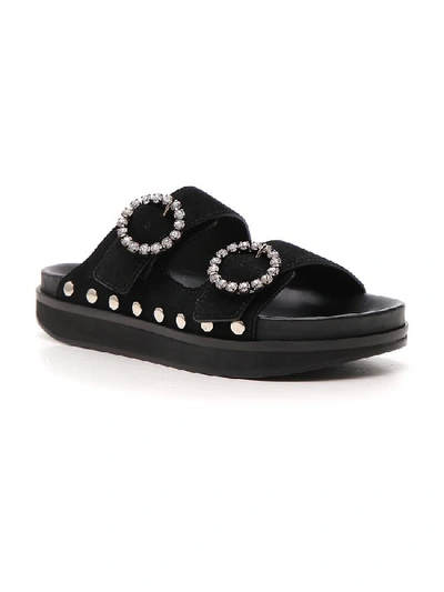 Shop Isabel Marant Noddi Studded Slides In Black