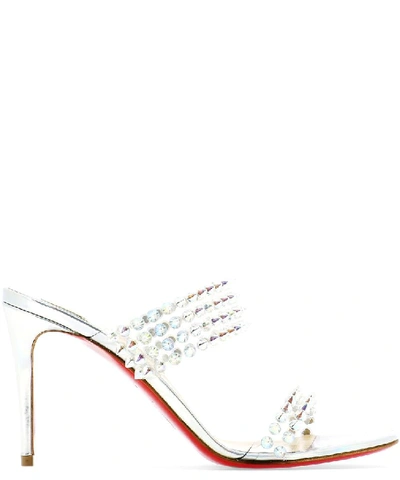 Shop Christian Louboutin Spikes Only Sandals In Silver