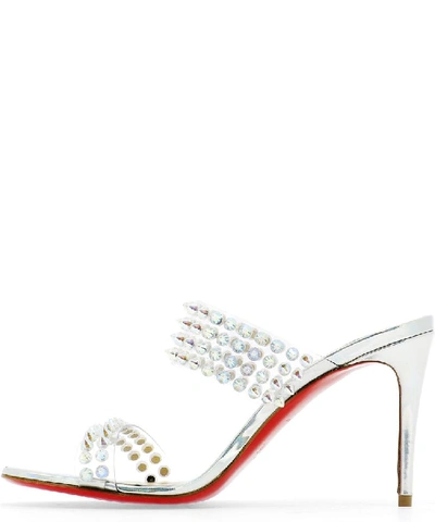 Shop Christian Louboutin Spikes Only Sandals In Silver