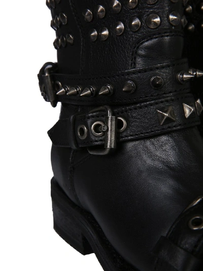 Shop Ash Alto Studded Military Boots In Black