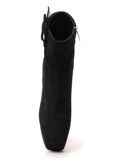 Shop Sergio Rossi Buckled Platform Ankle Boots In Black