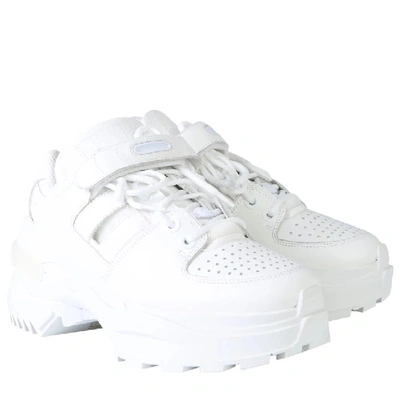Shop Maison Margiela Strap Chunky Sole Sneakers In White