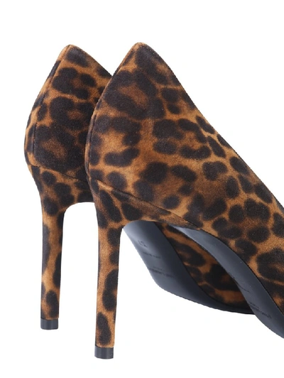 Shop Saint Laurent Leopard Print Stilettos Pumps In Brown