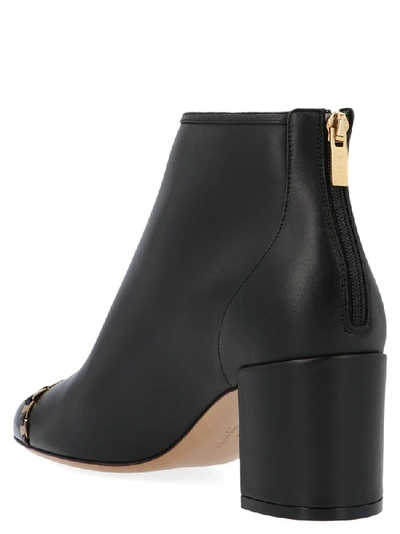 Ferragamo Vara Chain Leather Ankle Boots In Black | ModeSens