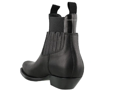 Shop Mm6 Maison Margiela Panelled Ankle Boots In Black