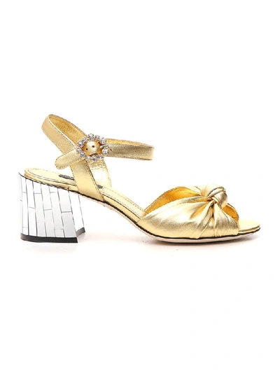 Shop Dolce & Gabbana Mordore Sandals In Gold