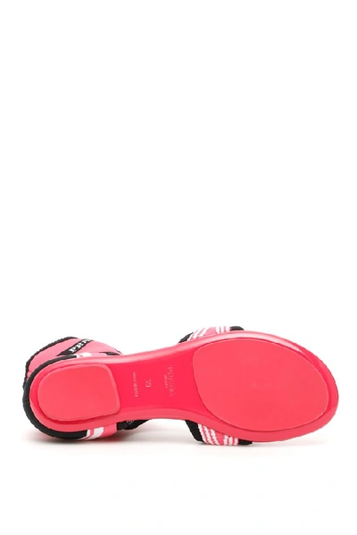 Shop Prada Logo Stretch Socks Sandals In Pink
