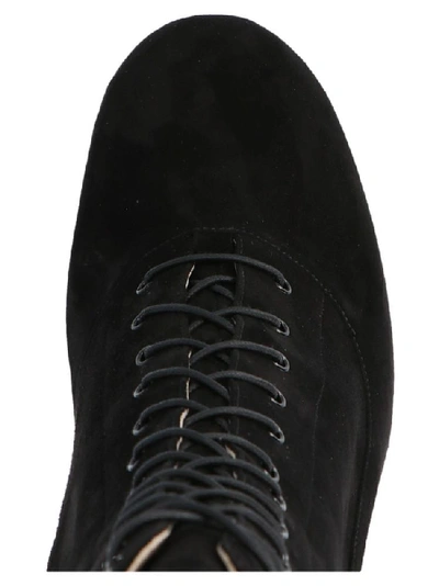 Shop Miu Miu Lace Up High Ankle Boots In Black