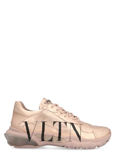 Shop Valentino Garavani Bounce Vltn Logo Sneakers In Pink