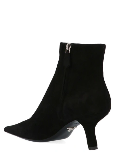 Shop Prada Asymmetric Heel Ankle Boots In Black
