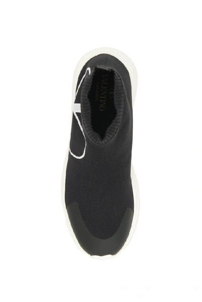 Shop Valentino Garavani Vlogo Sock Sneakers In Black