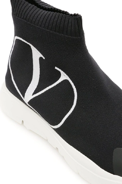 Shop Valentino Garavani Vlogo Sock Sneakers In Black