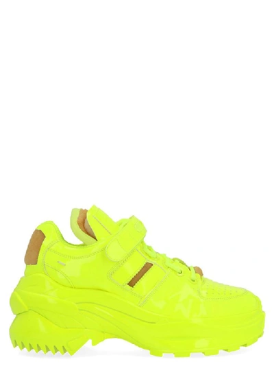 Shop Maison Margiela Retro Fit Velcro Strap Chunky Sneakers In Yellow