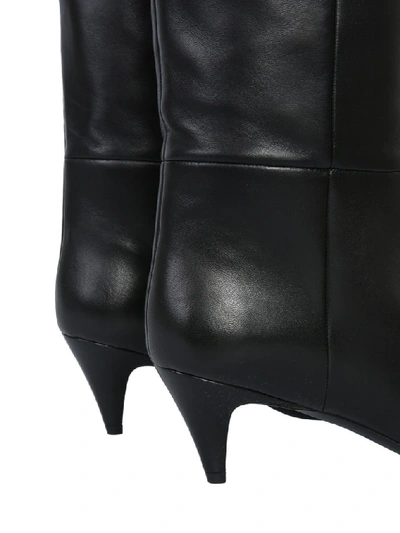Shop Saint Laurent Pointed Heels Knee In Black
