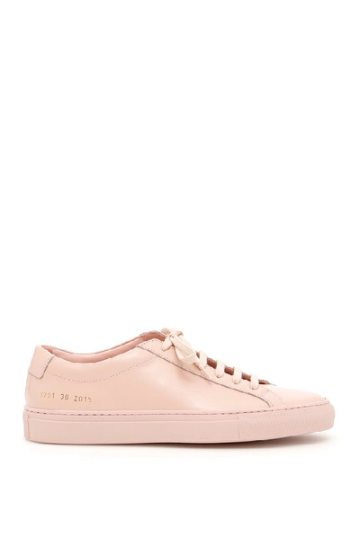 Shop Common Projects Achilles Leather Sneakers In Pink