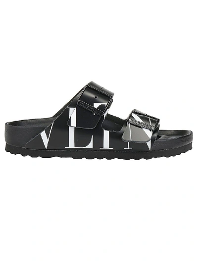 Shop Valentino Garavani X Birkenstock Vltn Arizona Slides In Black