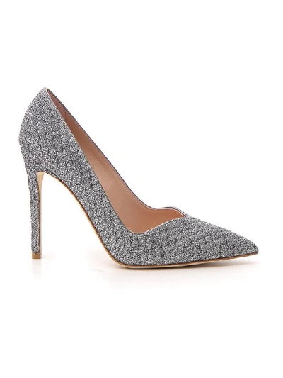 Shop Stuart Weitzman Anny 105 Pointed Toe Pumps In Silver