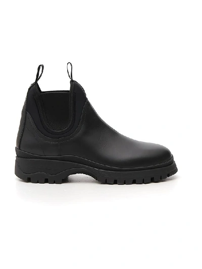 Shop Prada Chunky Sole Boots In Black