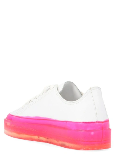 Shop Msgm Contrast Platform Logo Printed Sneakers In White