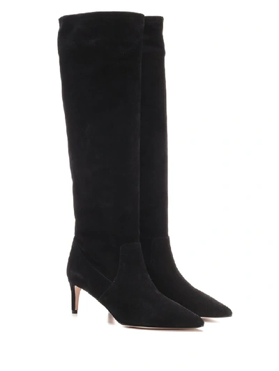 Shop Red Valentino Pointed Toe Calf High Boots In Black