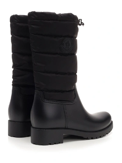 Shop Moncler Ginette Logo Patch Quilted Effect Boots In Black