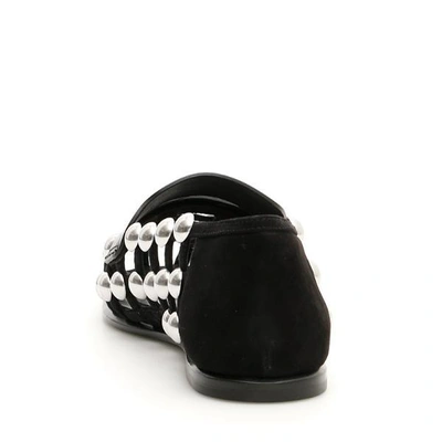 Shop Alexander Wang Studded Slip On Loafers In Black