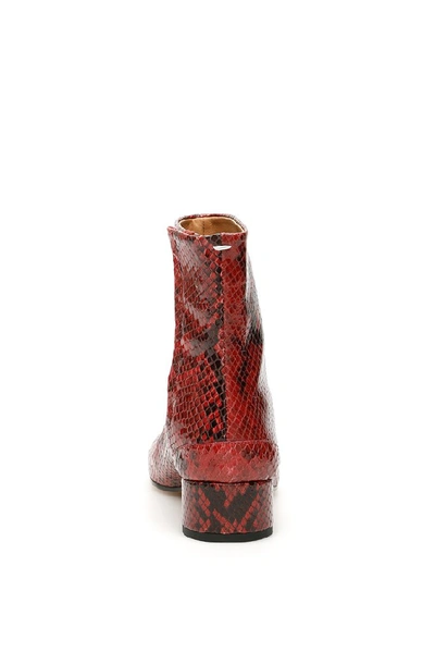 Shop Maison Margiela Tabi Python Print Boots In Red