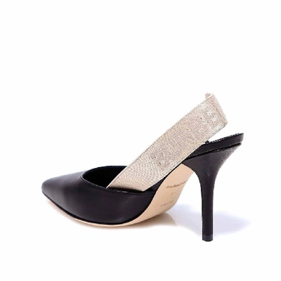 Shop Burberry Logo Slingback Pumps In Black