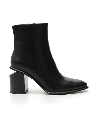 Shop Alexander Wang Anna Cut Out Heel Ankle Boots In Black