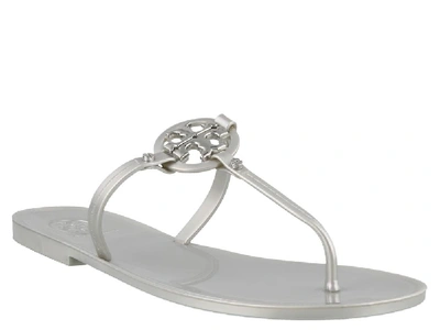 Shop Tory Burch Mini Miller Jelly Sandals In Silver