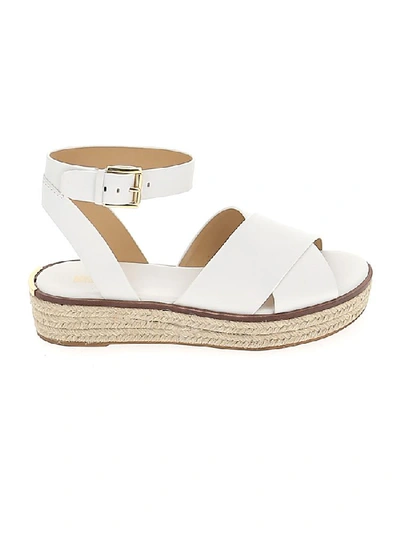 Michael Michael Kors Abbott Leather Espadrille Sandals In White | ModeSens