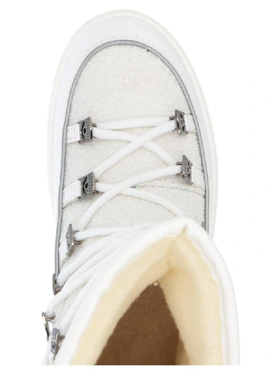 Shop Chiara Ferragni Glittered Effect Winking Eye Appliqué Detail Ankle Snow Boots In White