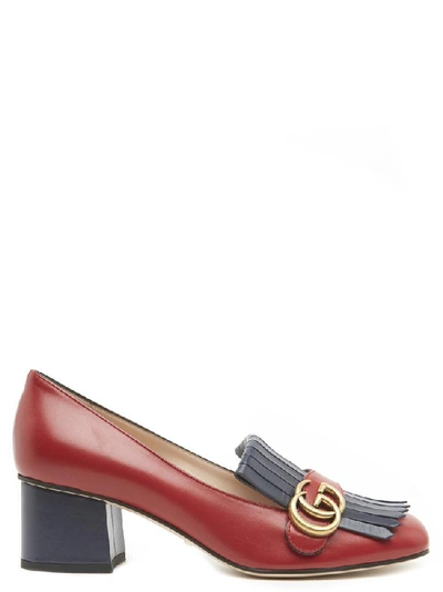 Shop Gucci Fringed Loafer Pumps In Multi