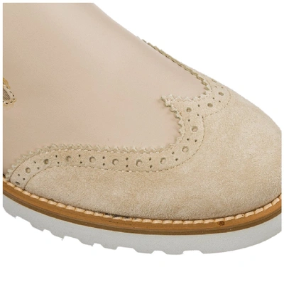 Shop Hogan Brogue Detail Loafers In Beige