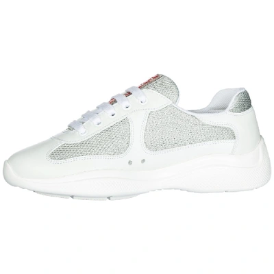 Shop Prada Lace Up Sneakers In White