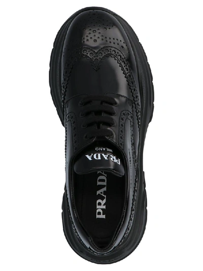 Shop Prada Derby Platform Shoes In Black