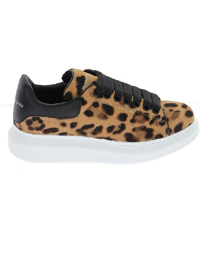 Alexander Mcqueen Oversized Leopard-print Calf Hair Sneakers In Brown |  ModeSens