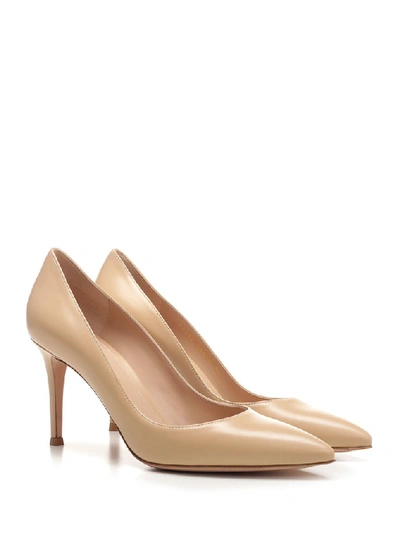 Shop Gianvito Rossi Pointed Toe Pumps In Beige