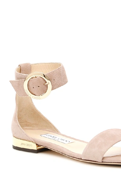 Shop Jimmy Choo Jamie Flat Sandals In Pink