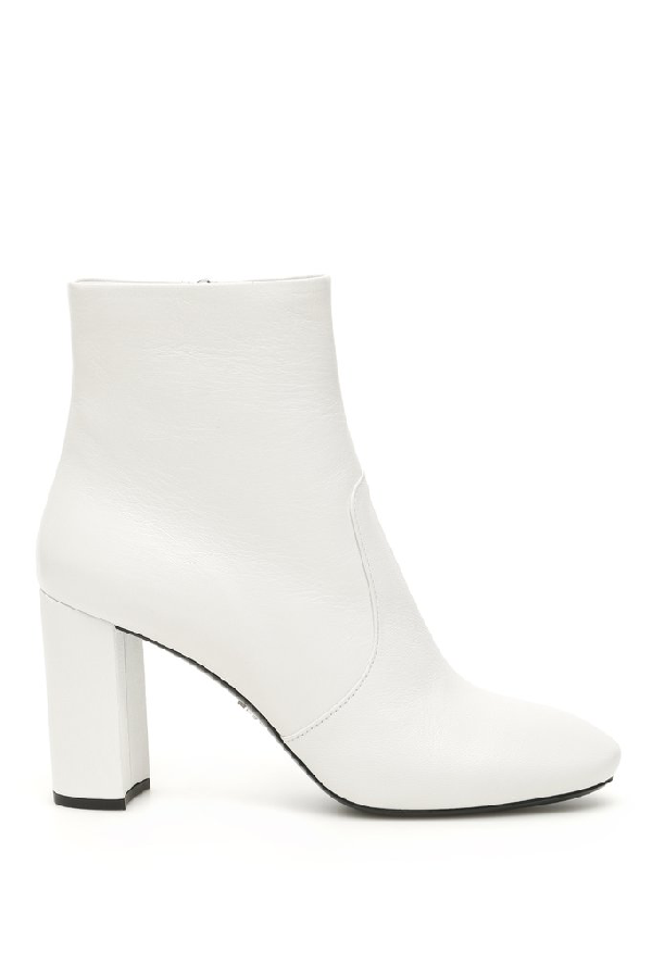 white stiletto ankle boots
