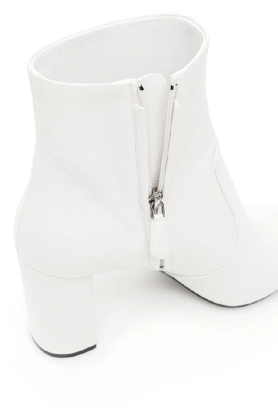 Shop Prada Madras Booties In White