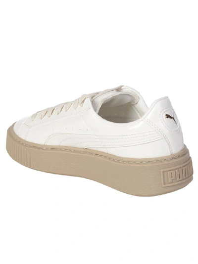 Shop Puma Platform Basket Sneakers In White