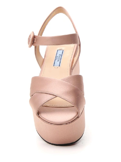 Shop Prada Platform Sandals In Pink